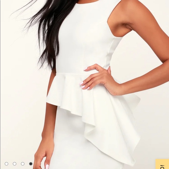 Lulus Dresses & Skirts - Lulus Here and Vow White Ruffled Bodycon Dress